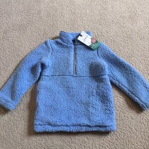 NWT Joules Kids Poppie Quarter Zip Fleece Blue Pullover Size 5